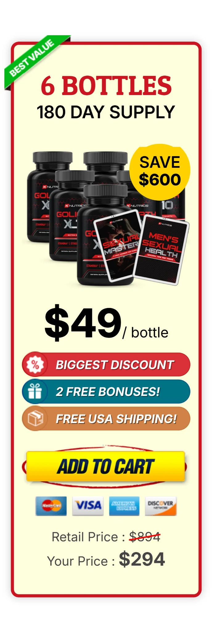 Goliath XL 10™ 6 bottles pricing